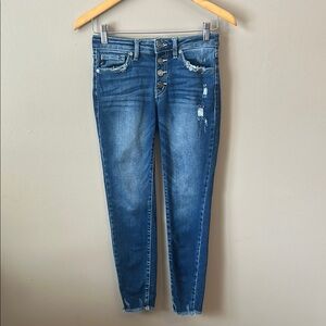 KanCan Women's Skinny Jeans - Distressed Blue